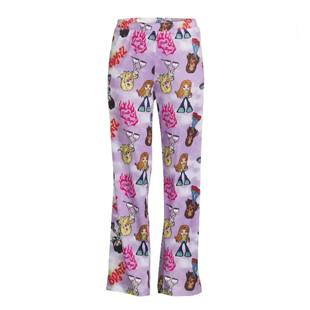 Women’s Juniors’ Bratz Print Comfy Lounge Pajama Sleep Pants, Size 3X